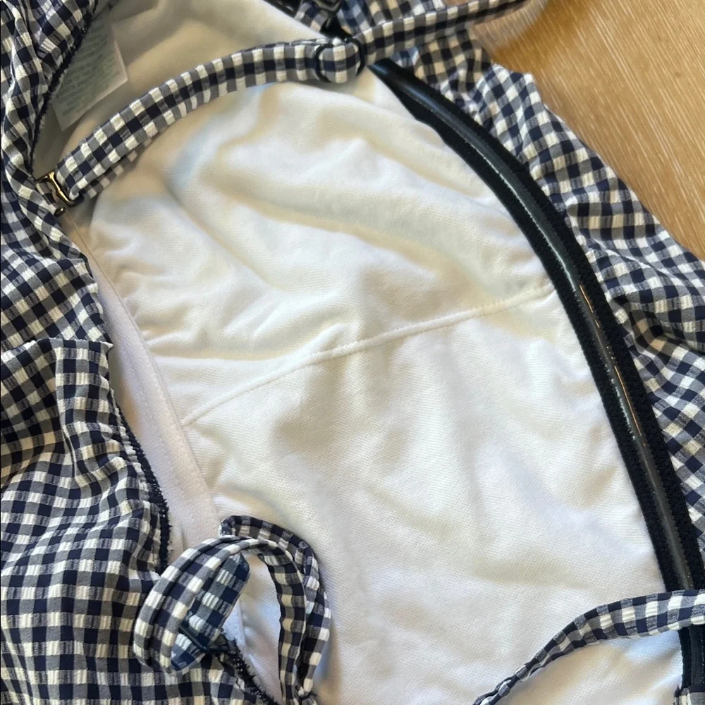 Navy and White Gingham Swimsuit Kona Sol Medium